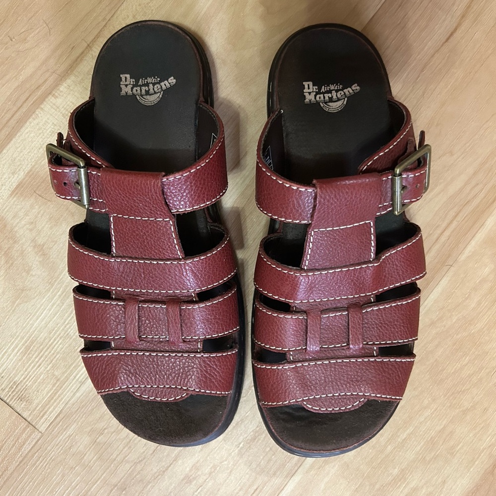 Dr. Martens Leather Fisherman Sandals - Red
